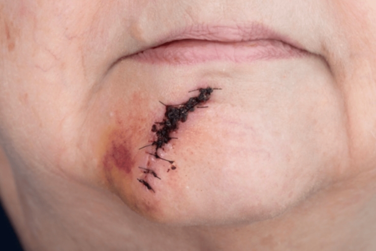 Facial soft tissue laceration repair